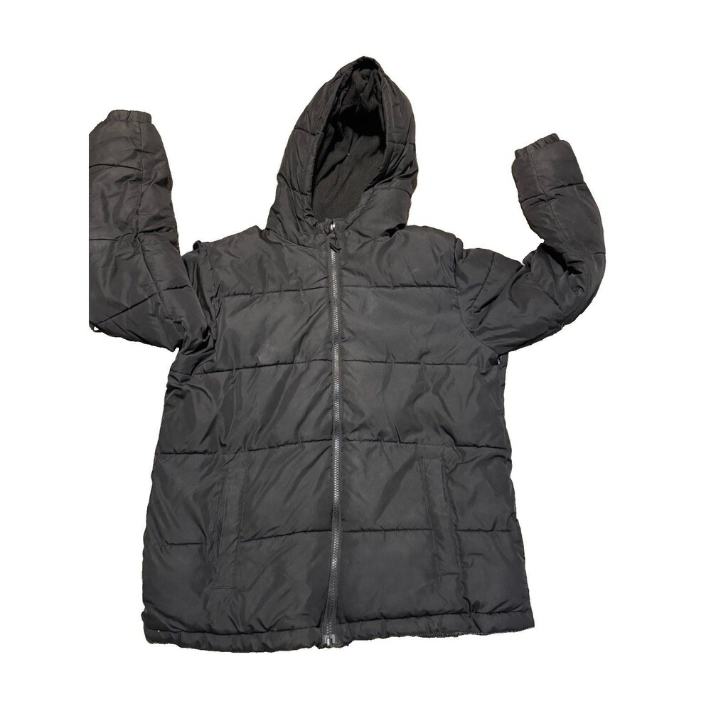 SwissTech Youth XL (14–16) Plus Black Hooded Puffer Jacket Winter Coat